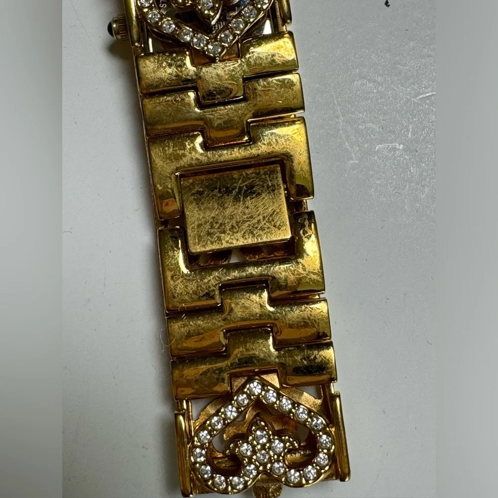 Soft Bangle hinged Link Crystal Bracelet Watch Victoria Wieck GOLD